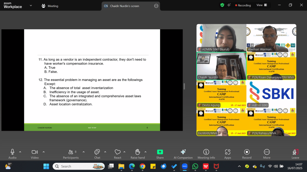 Certified Asset Management Professional (CAMP) for PLN